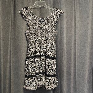 Angie Black and White Patterned Mini Dress